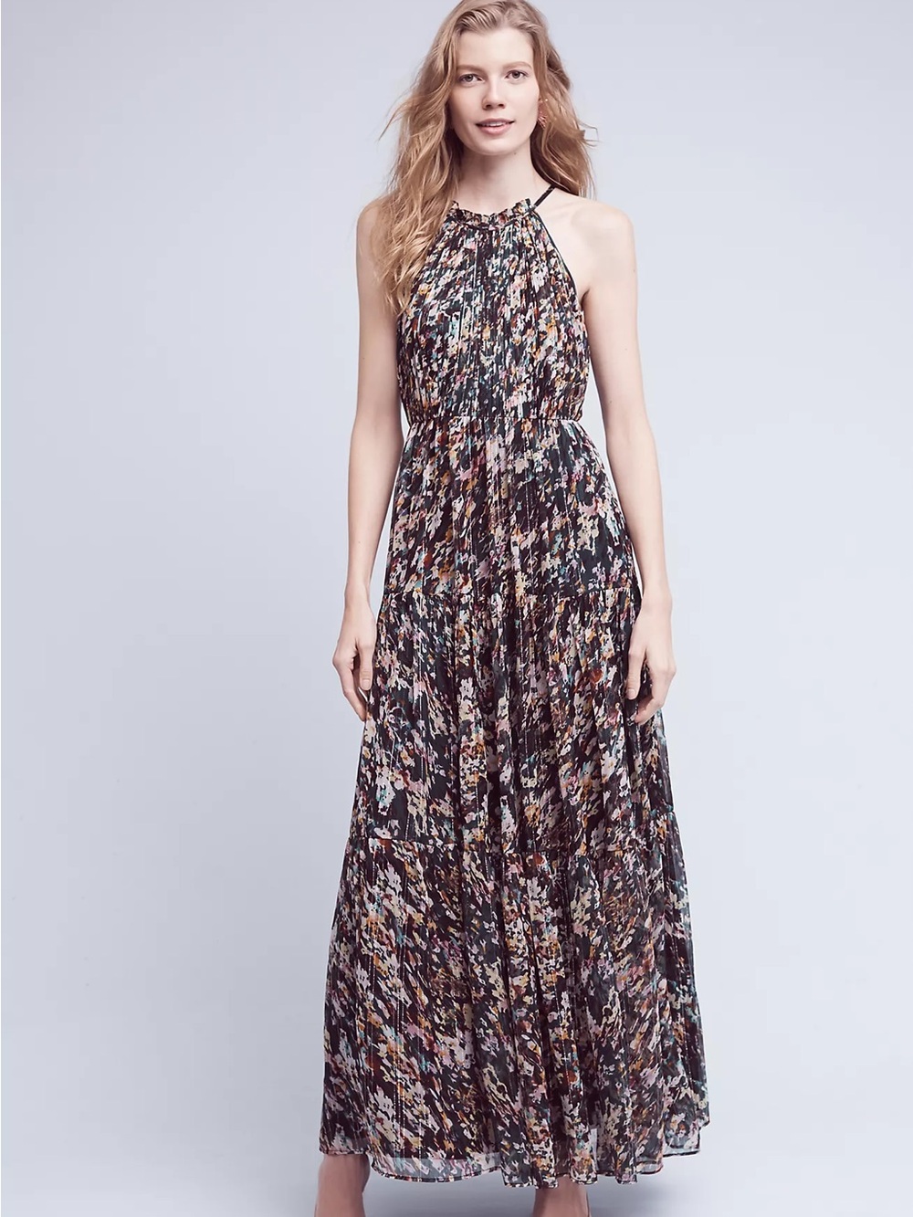 Anthropologie Larina Ruffled Maxi Dres by Ranna Gill MP NWT